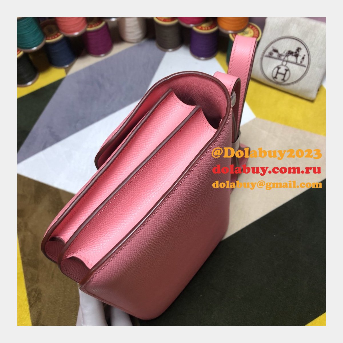 Hermes Constance Bag 23cm Epsom Leather Pink