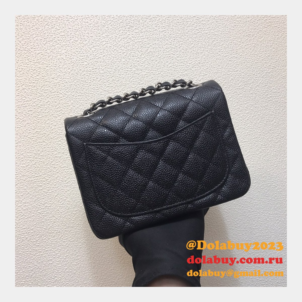 Perfect CC 17CM Classic Flap Caviar Leather Bag