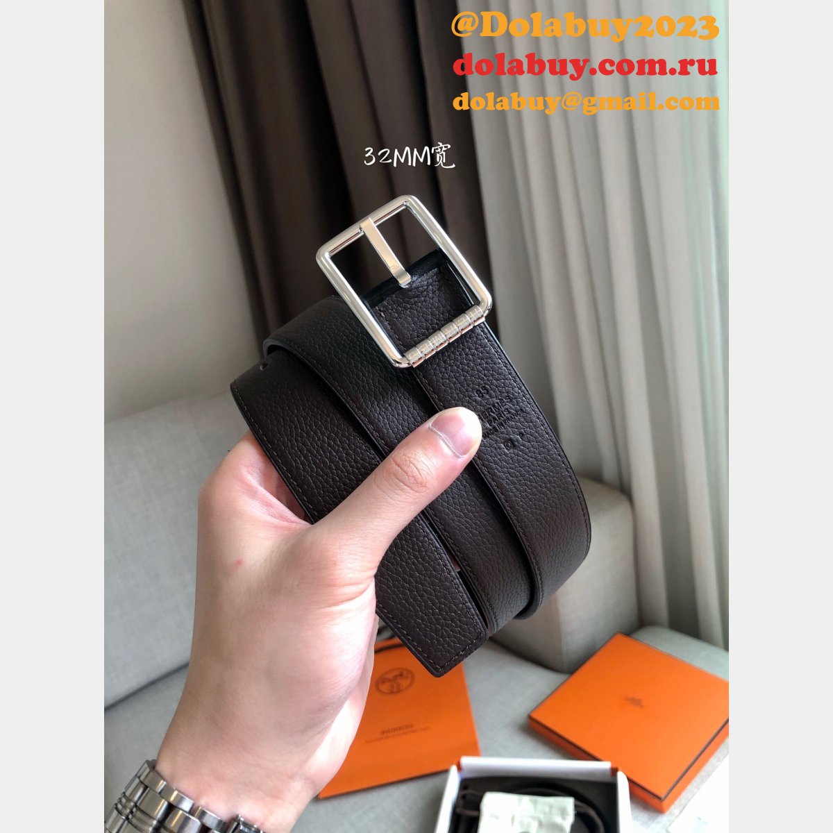 Share Replica Hermes H Belt Reversible Leather 32mm Online