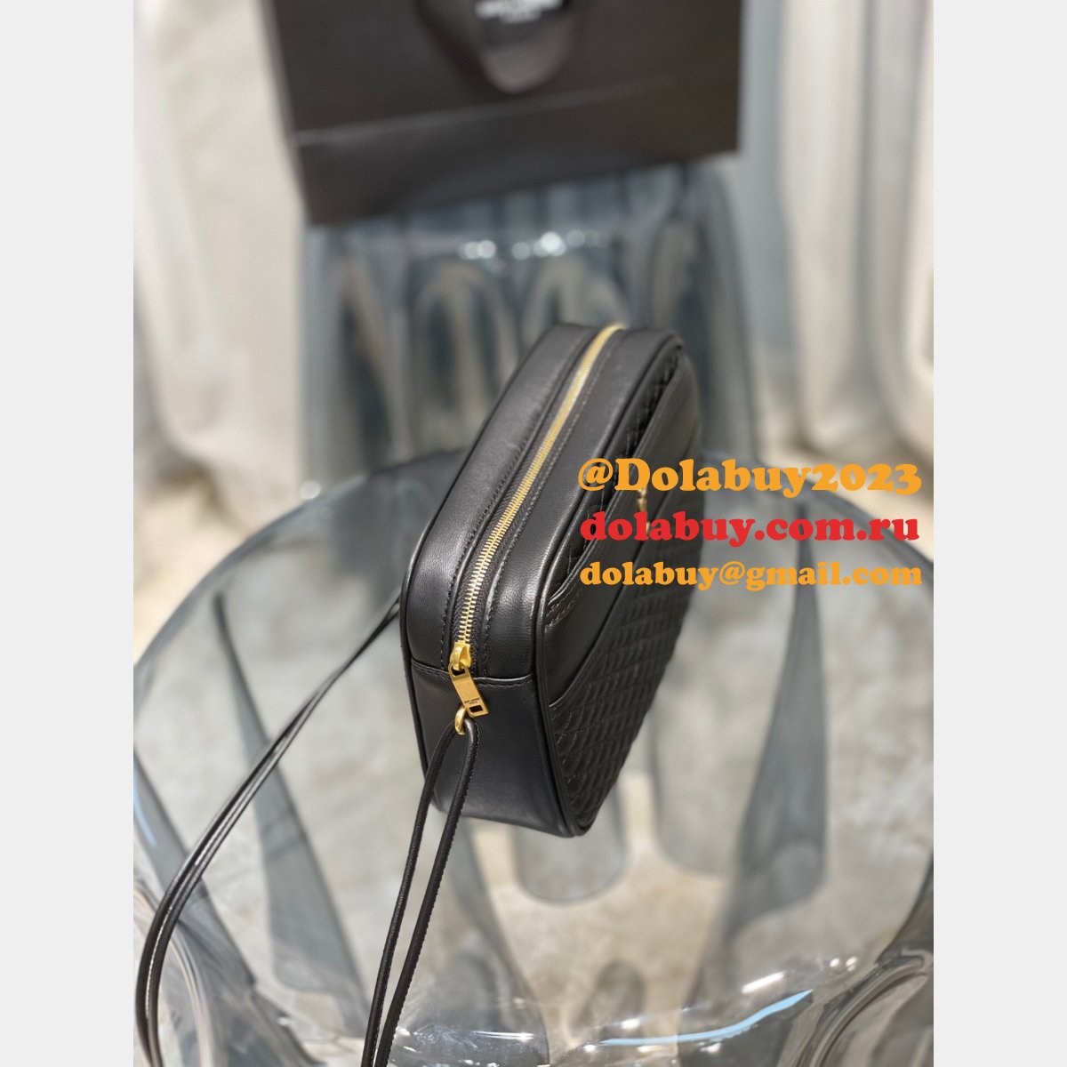 Replica YSL 64899 Red/White/Black Victoire camera bag High Quality