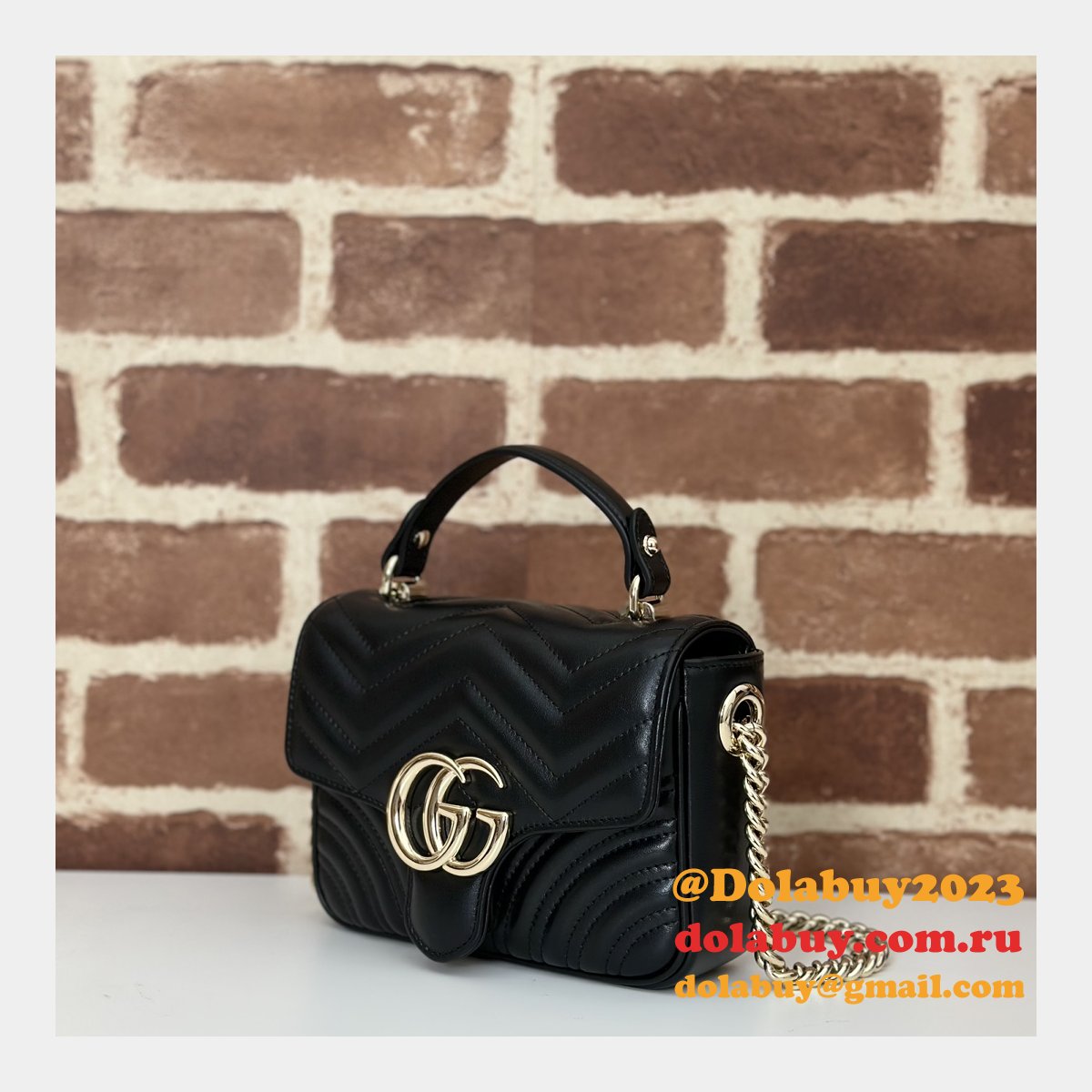 best gg marmont G*u*i 811238 top handle knockoff bag