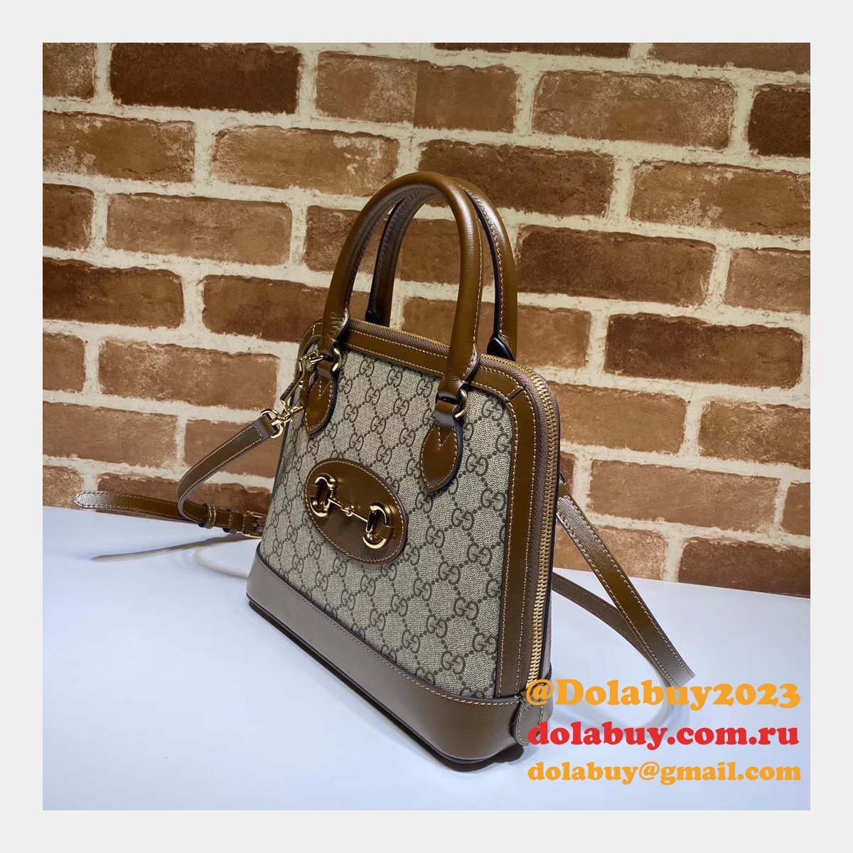 designer G*u*i replica 1955 horsebit small top handle 621220 bag