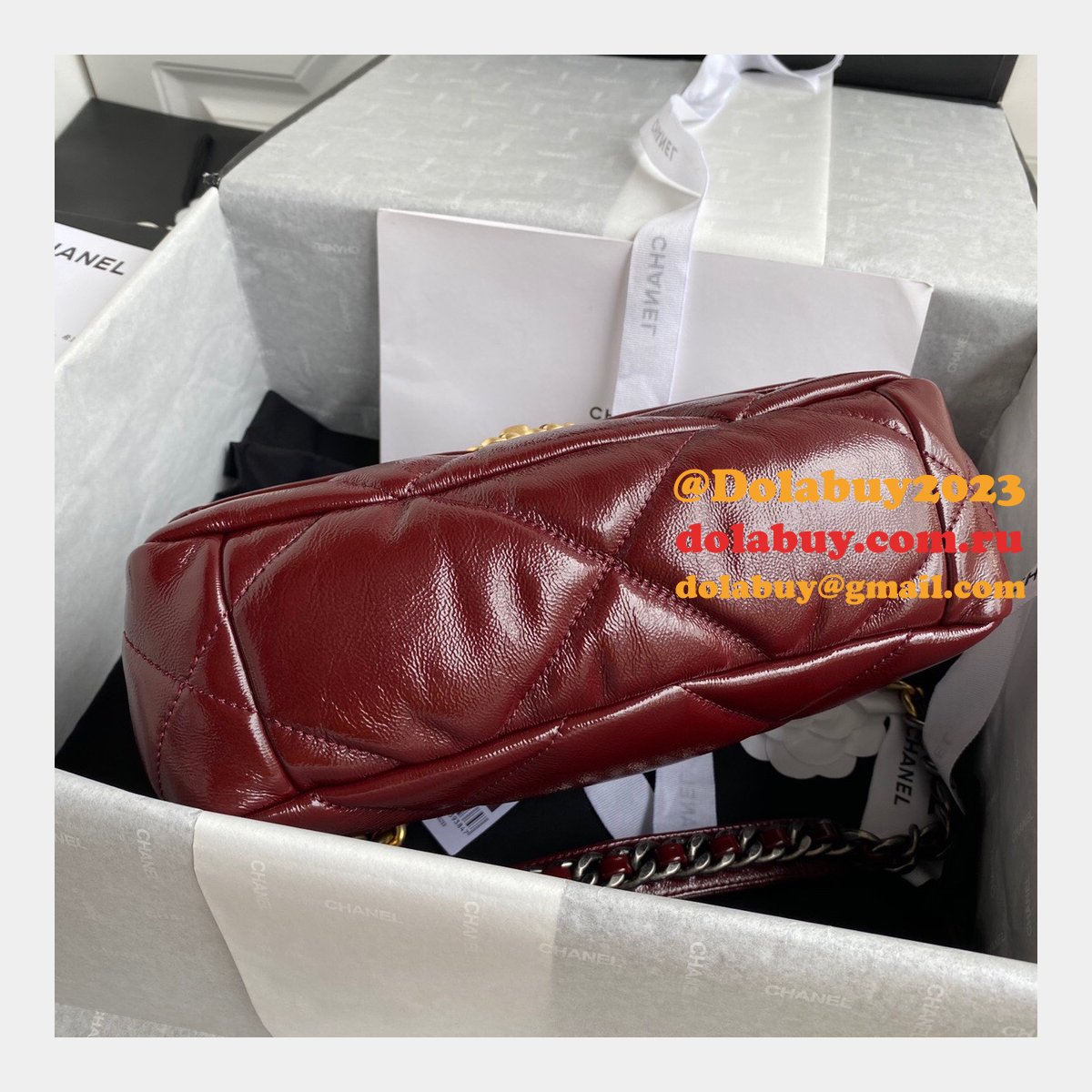 CC 7 Star 19 Large Flap AS1161 Black/Red Replicas 26CM Bag