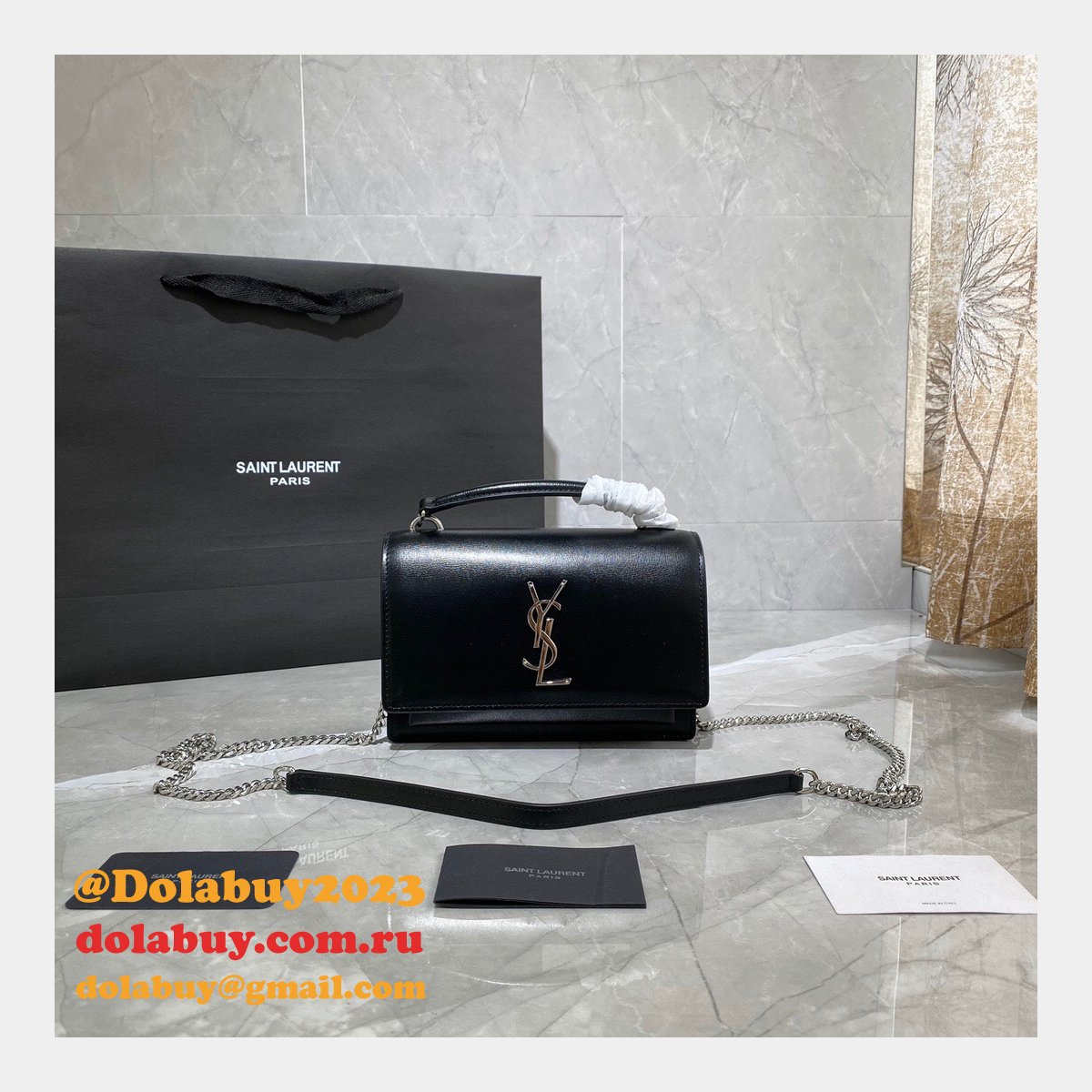 Buy Replica YSL Sunset 19cm Bags Online Black