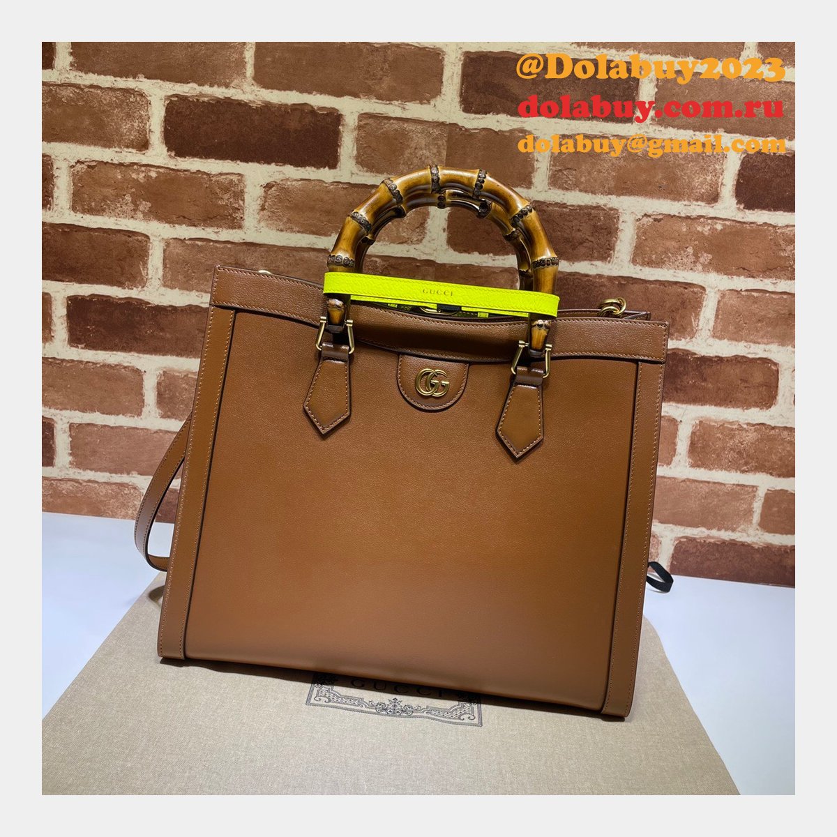 G*u*i best quality designer replica diana medium tote leather bag