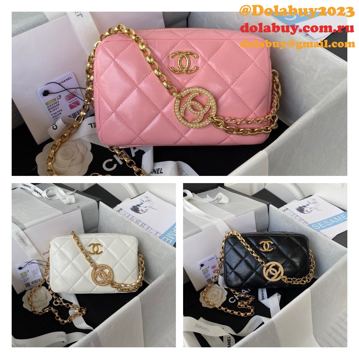 Best Luxury Replica AS3383 Camera Case Metallic Calfskin & Gold-Tone