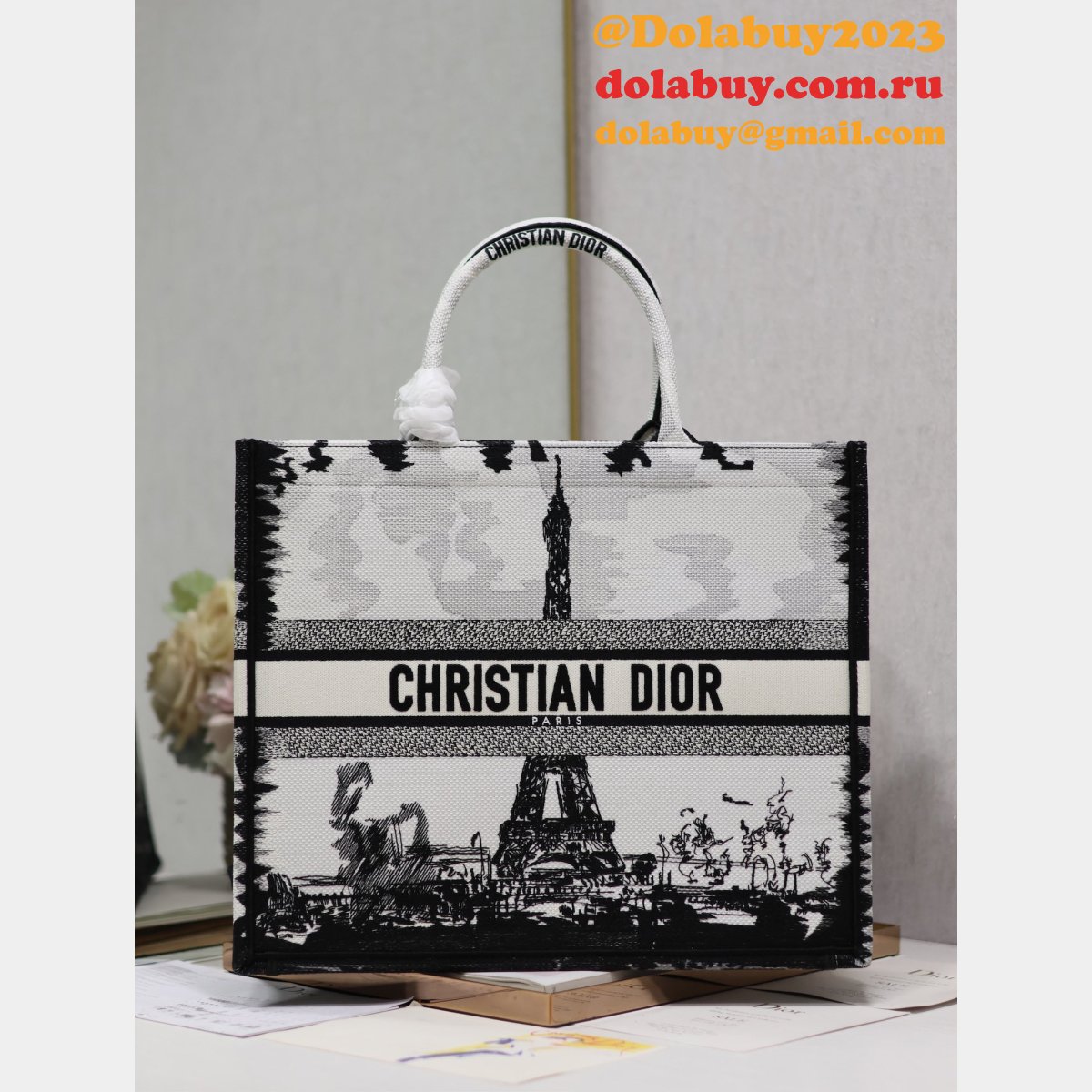 Top Quality DIOR Eiffel Tower BOOK TOTE