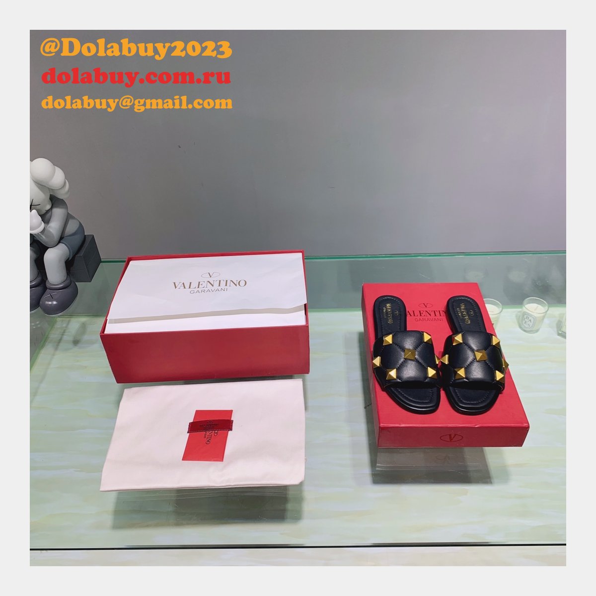 Top Quality Replica Factory Valentino Rivet slippers