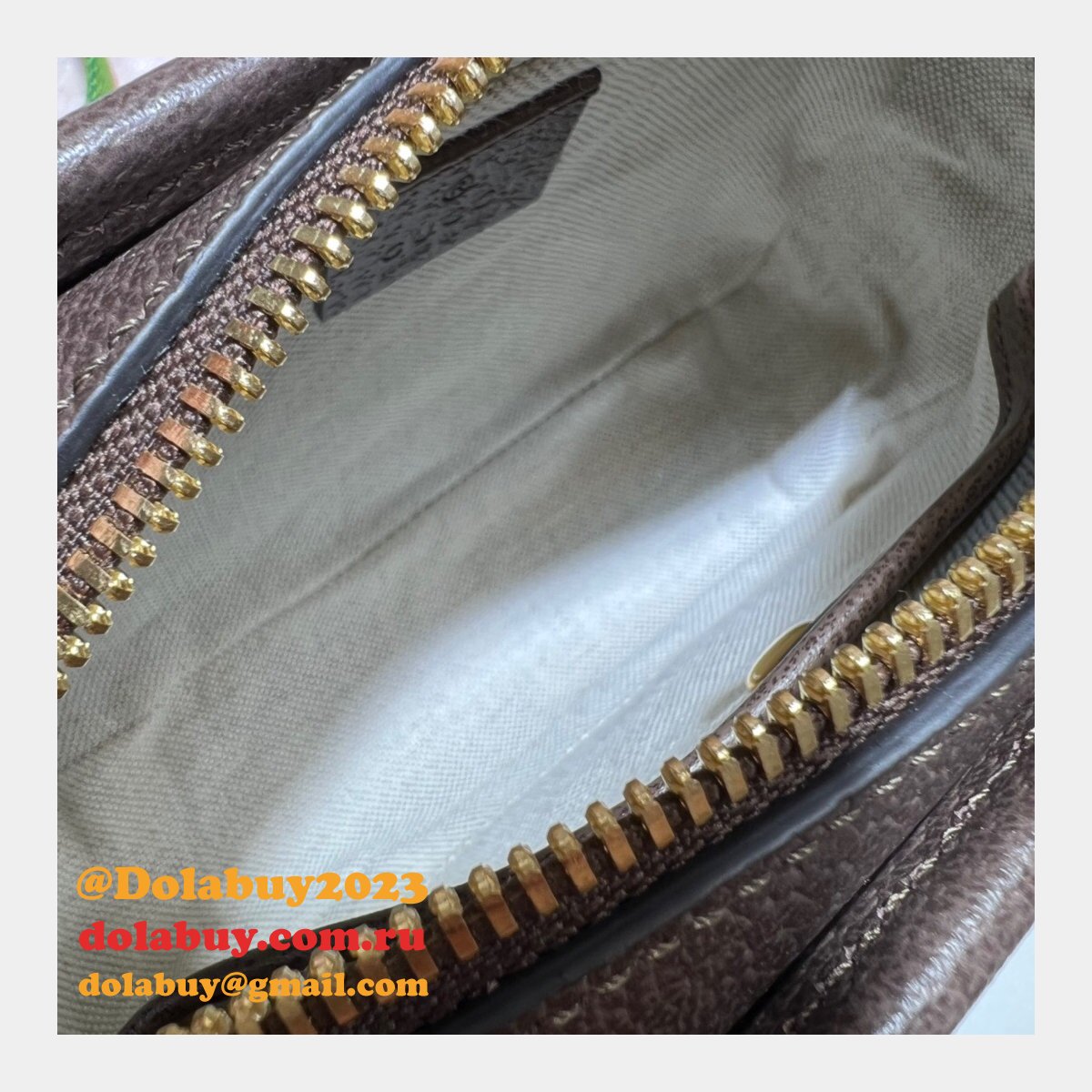 G*u*i perfect 696075 copy jumbo gg mini bag in camel and ebony gg canvas