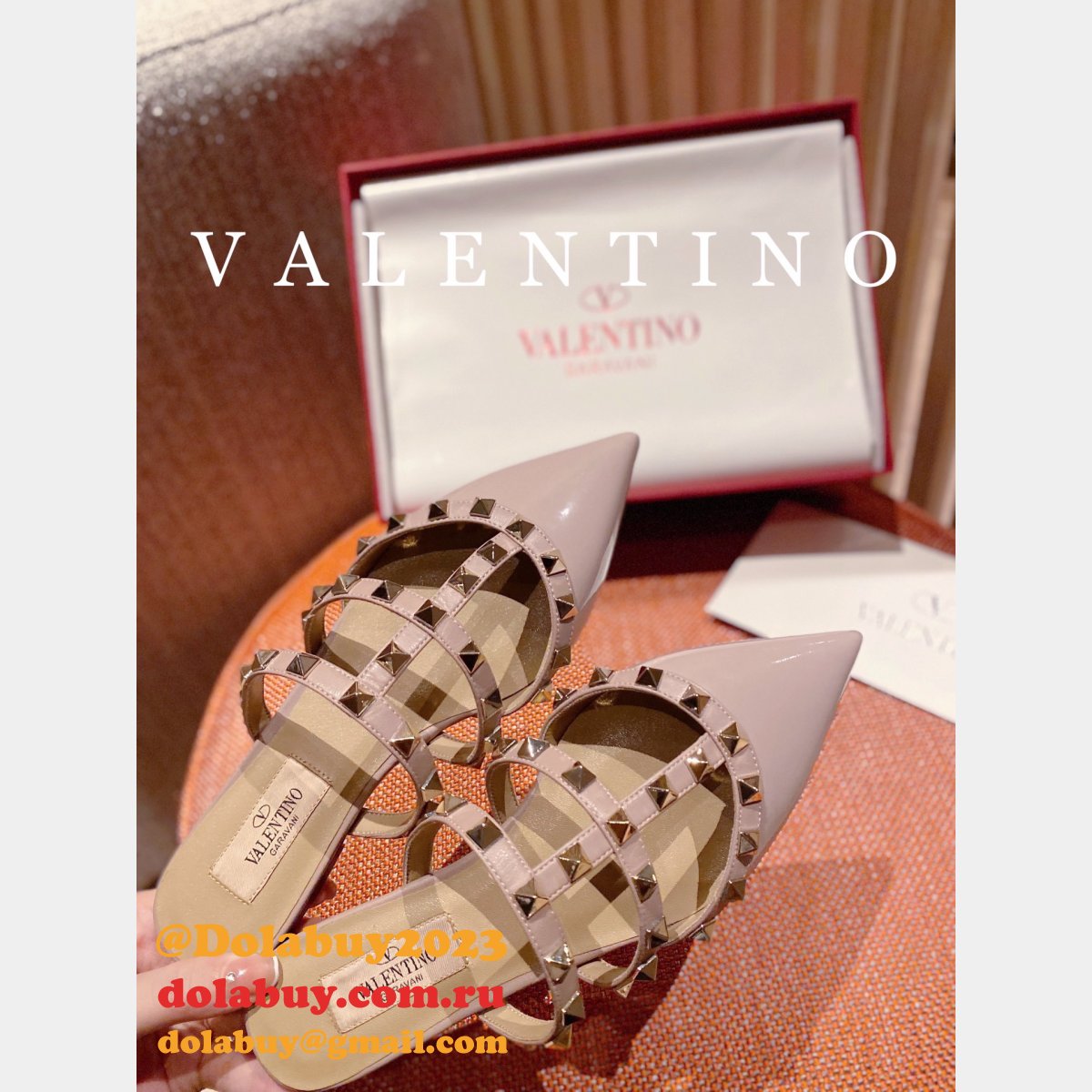 Wholesale ROCKSTUD PATENT-LEATHER MULE