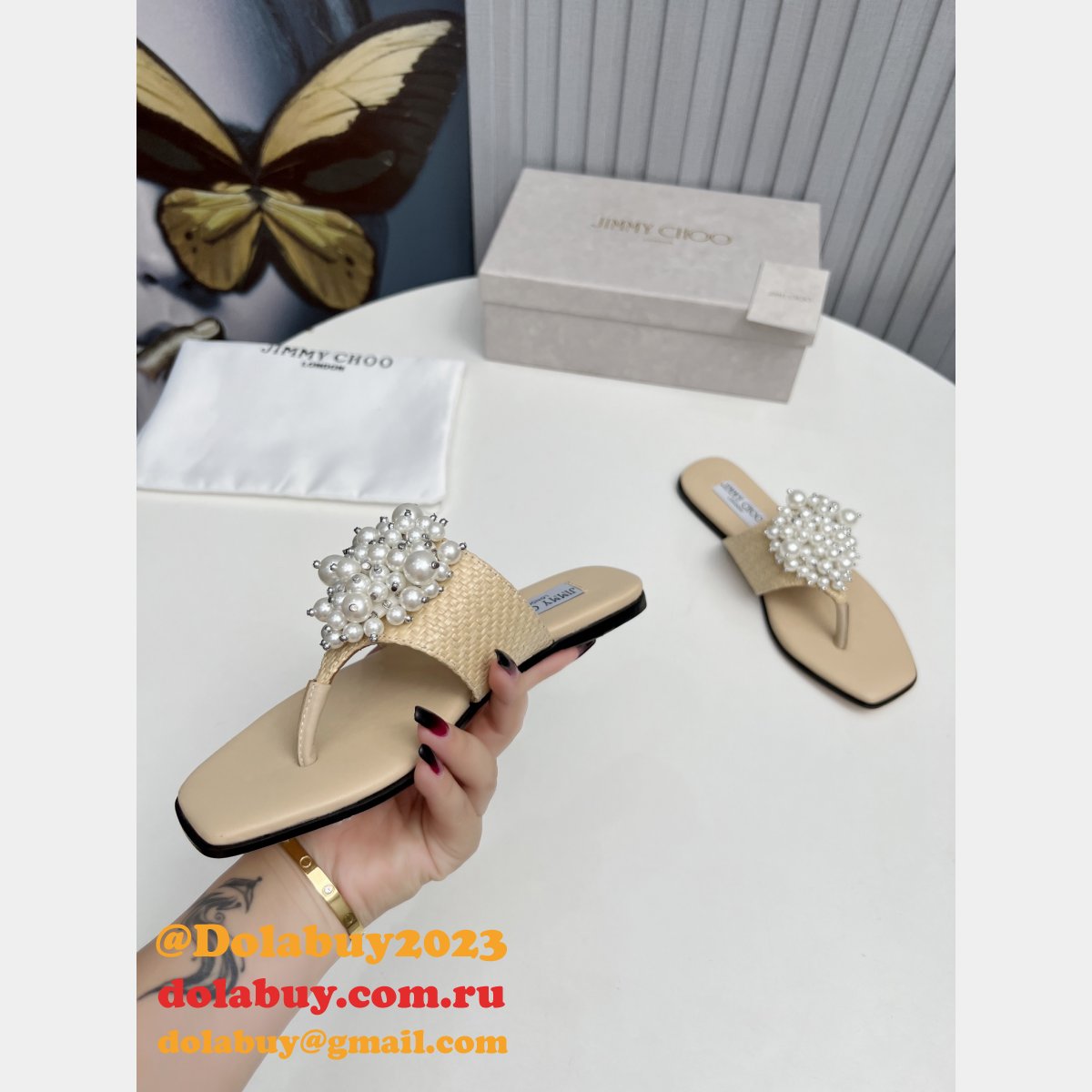 Cheap JIMMY CHOO Designer Perfect slippers