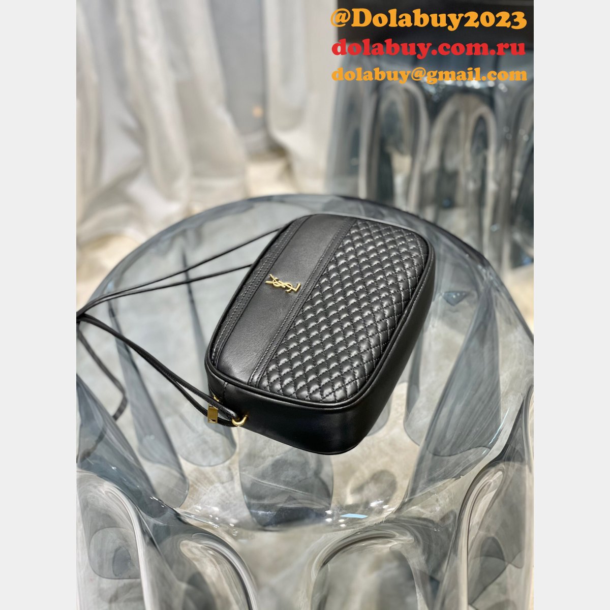 Replica YSL 64899 Red/White/Black Victoire camera bag High Quality