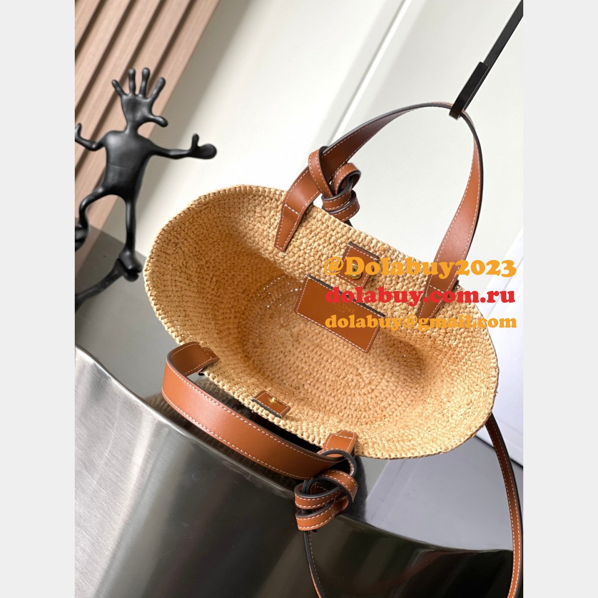 CELINE NANO SUPPLE Straw Bag