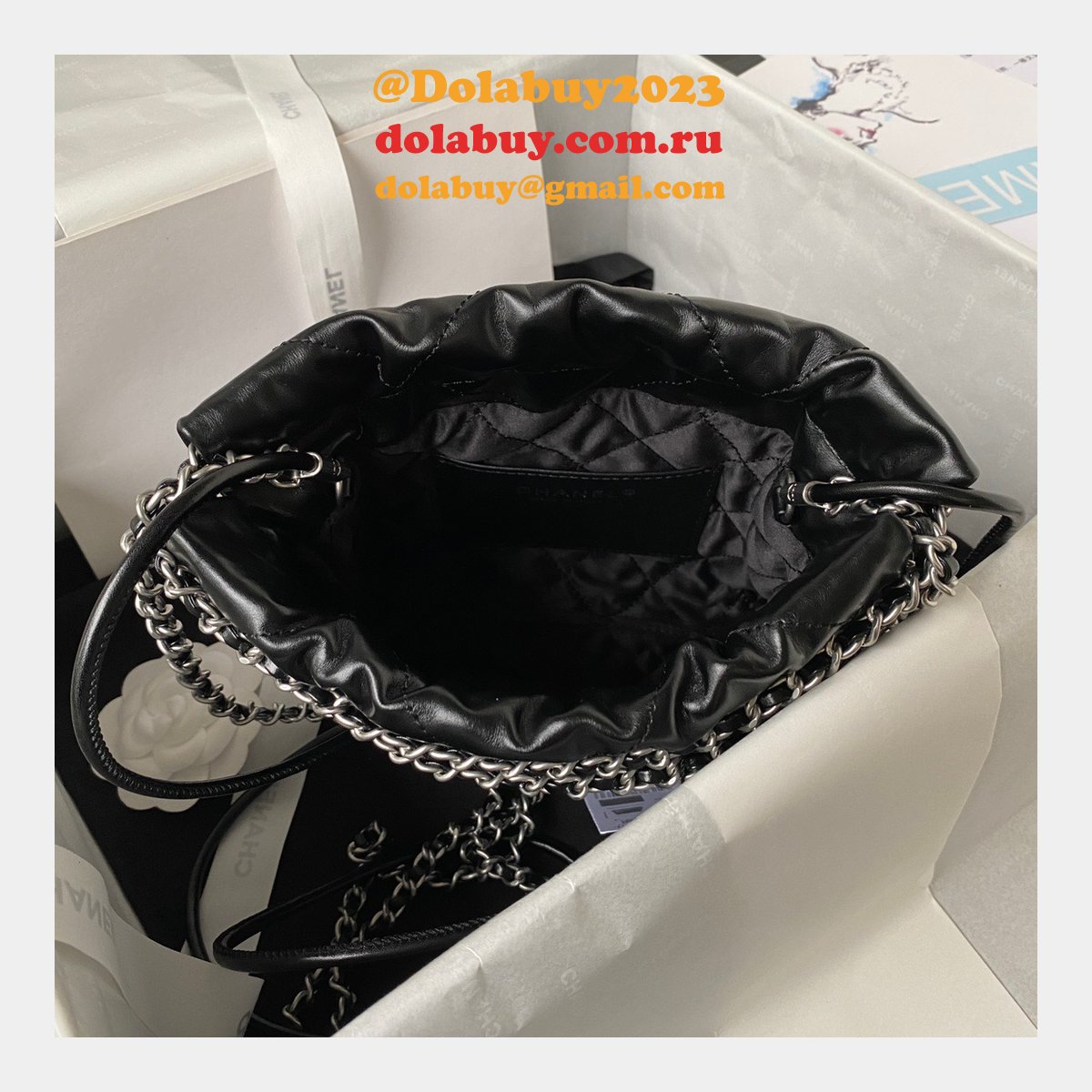 Luxury FASHION AS3980 CALFSKIN CC BAG 20CM