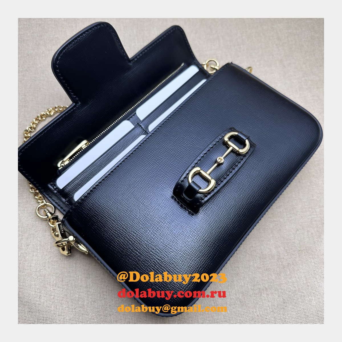 high quality 752002 horsebit black 1955 replica G*u*i designer bag