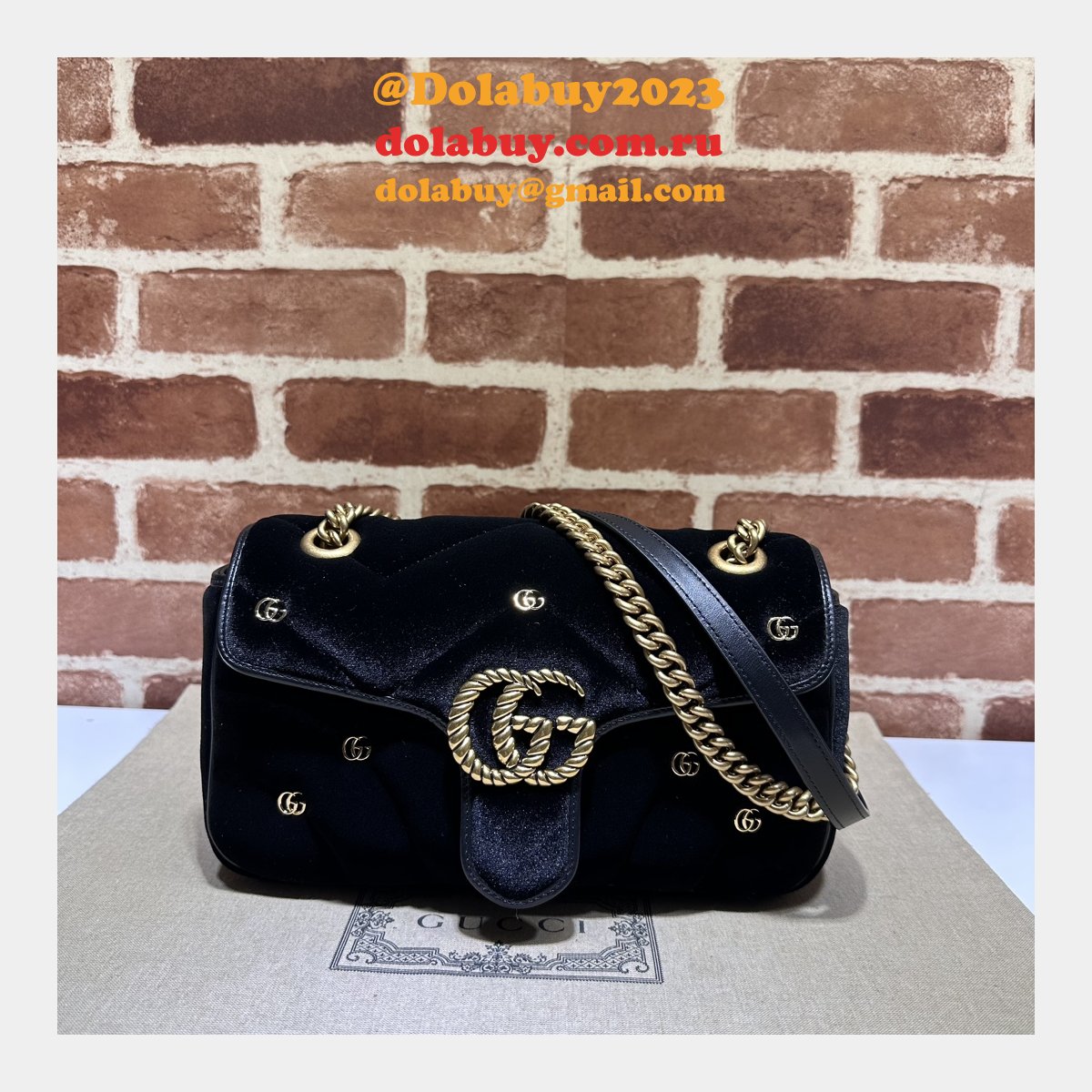 black velvet 443497 G*u*i gg marmont matelassé shilder replica bag