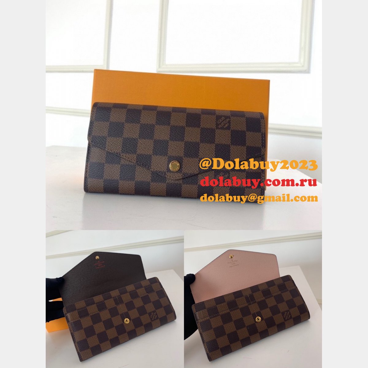 AAA+ LV N60114/N63209 Sarah Wallet Damier Ebene