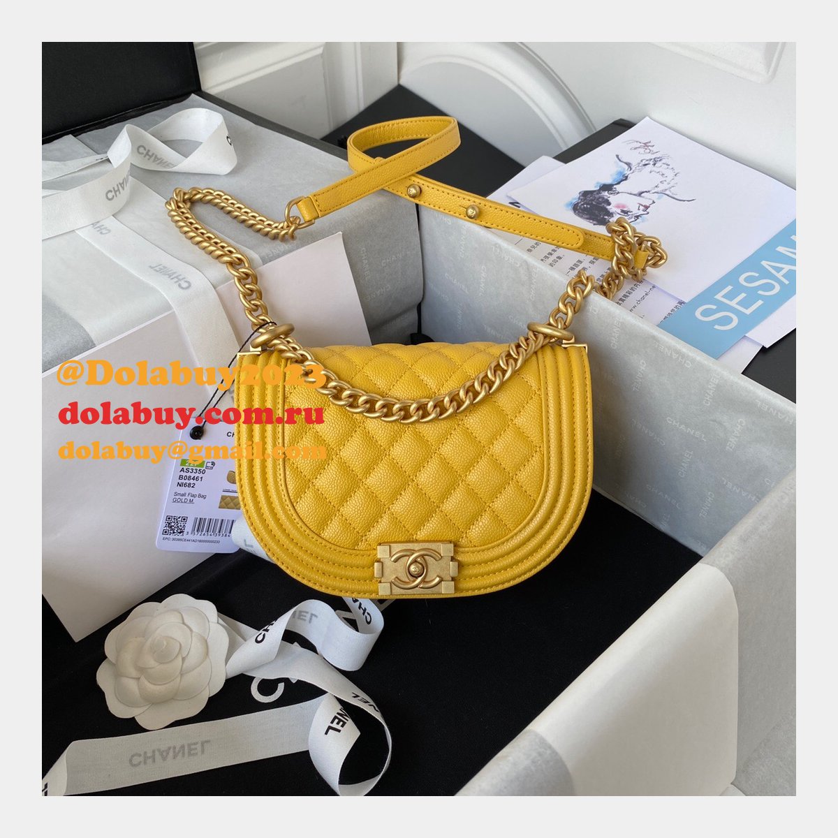 Replica Wholesale Boy Messenger Velvet AS3350 Gold-Tone Bag