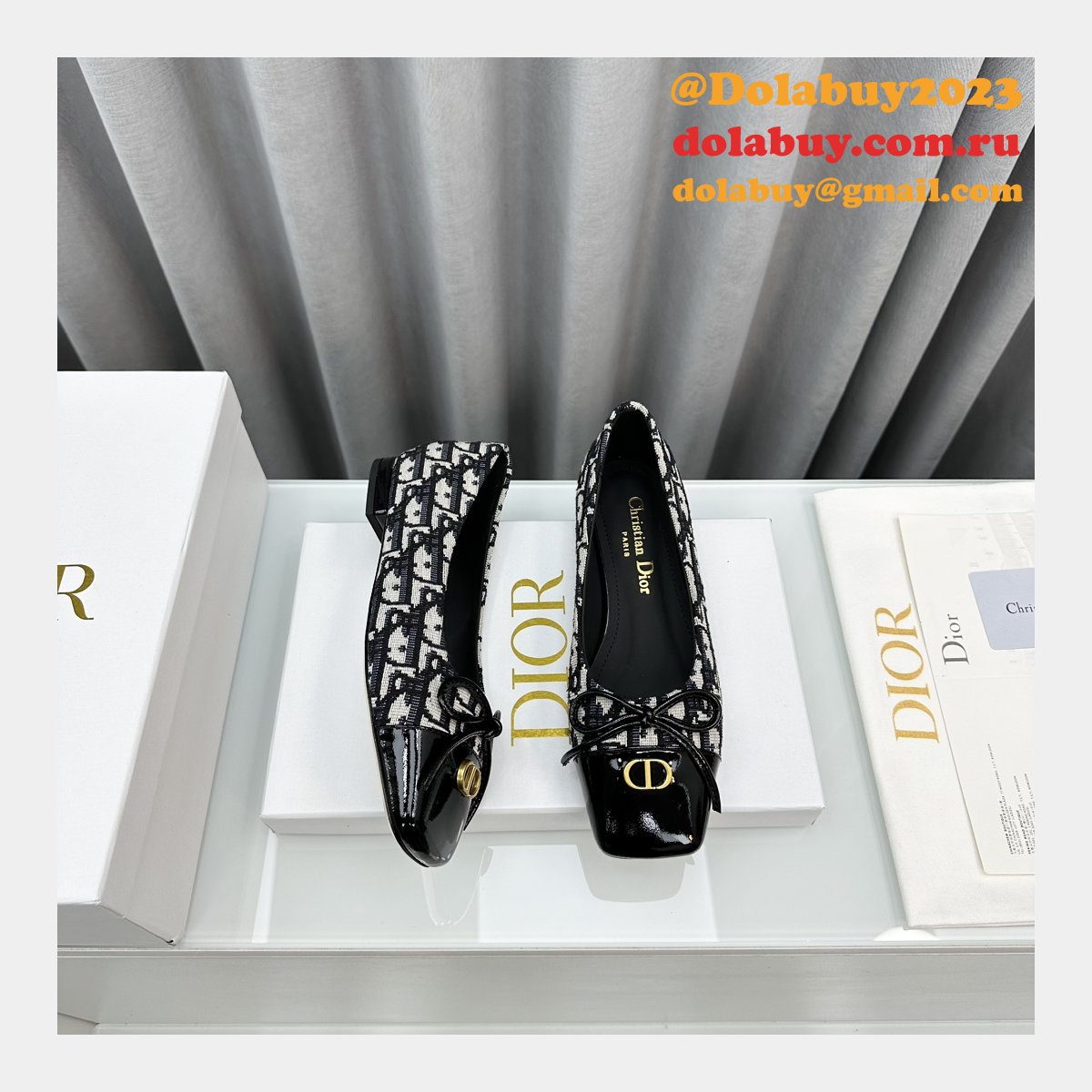 Duplicate DIOR D-Doll  BALLET FLAT Designer