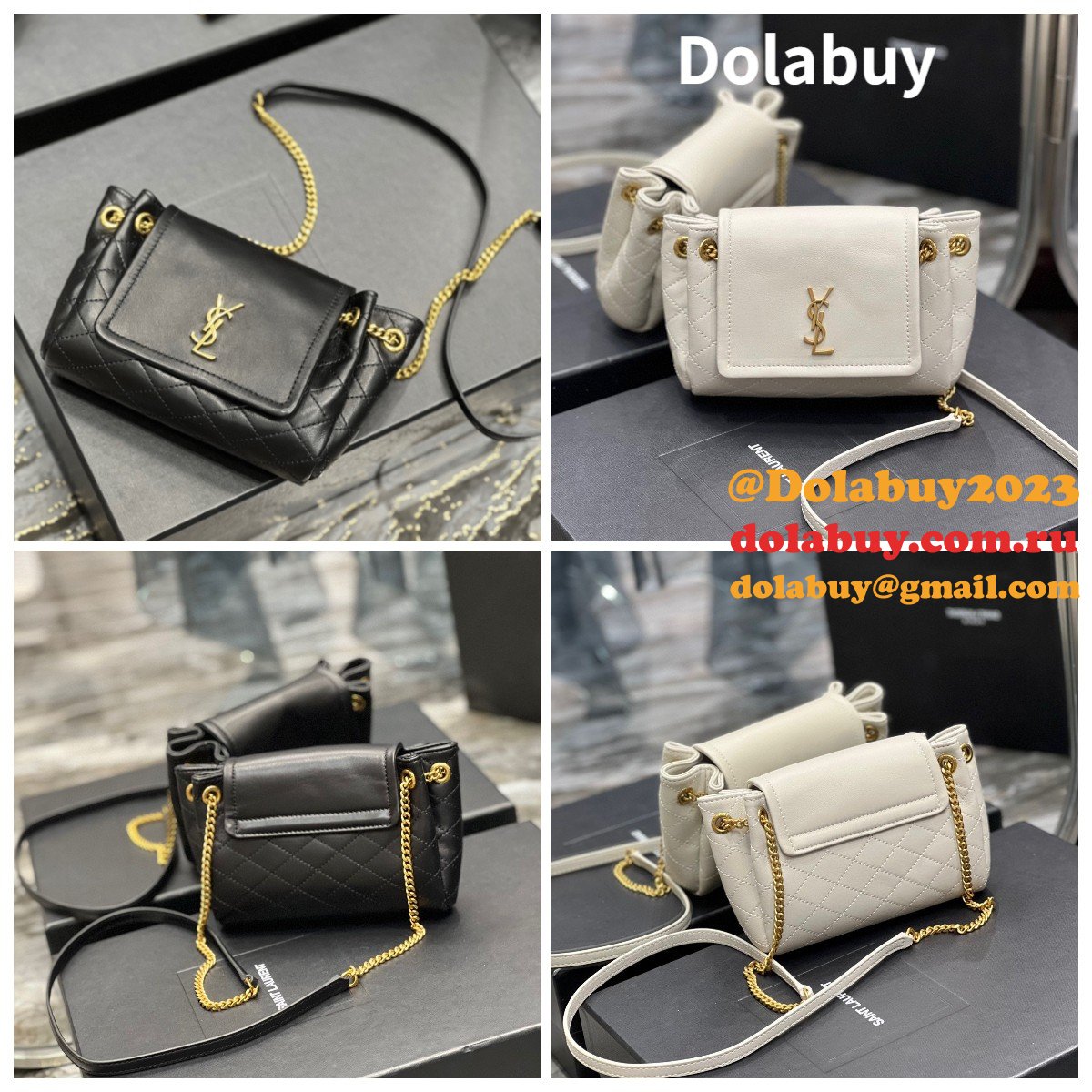 Saint Laurent Designer Replica YSL Nolita Lambskin 672738 Bag