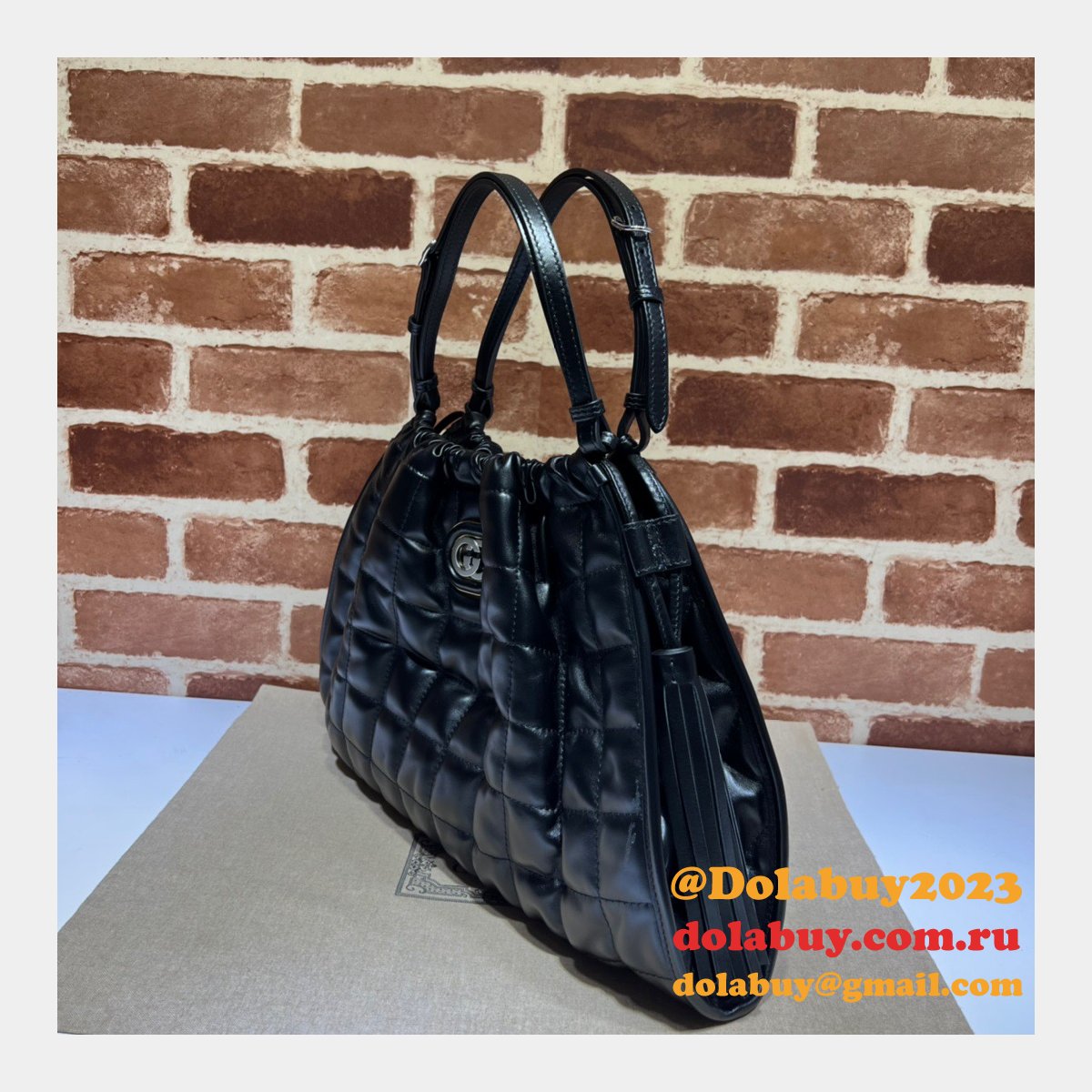 G*u*i luxury deco top quality 746210 tote fake bag