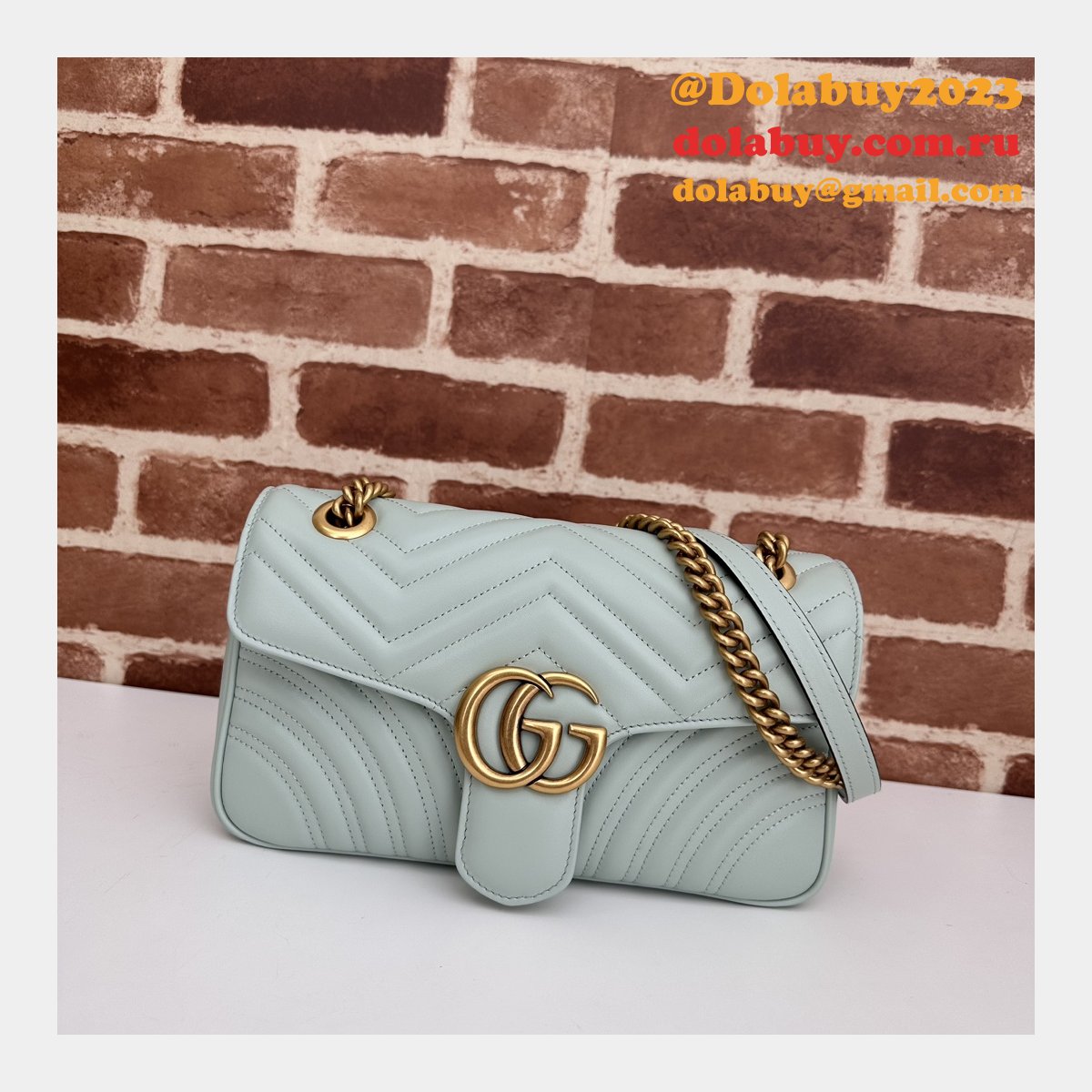 faux G*u*i matelassé shoulder gg marmont replica top bag