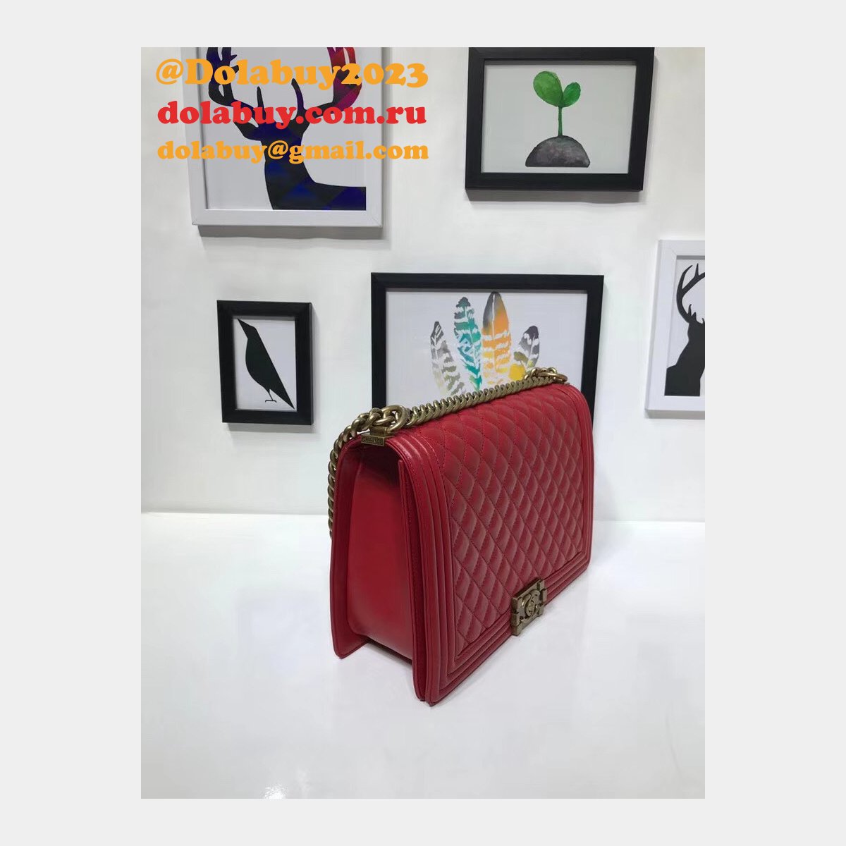 High Quality CC Le Boy Luxury Bags Lambskin 30cm