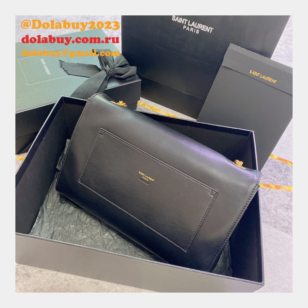 Fashion SAINT LAURENT KATE REVERSIBLE MEDIUM BAG 553804