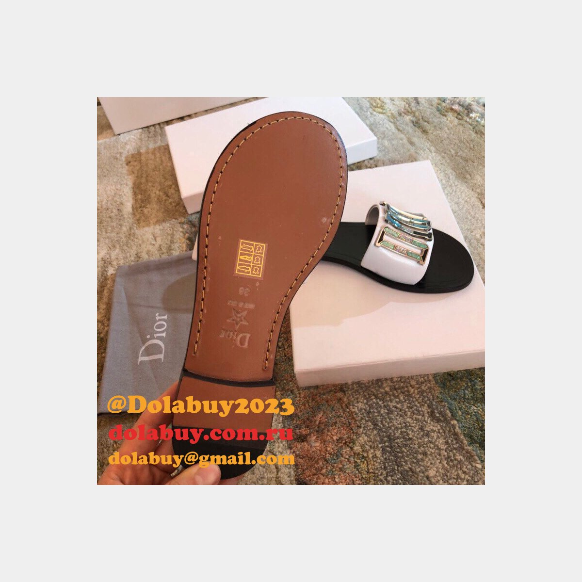 Wholesale Luxury DIOR FALT SLIPPER Top Quality