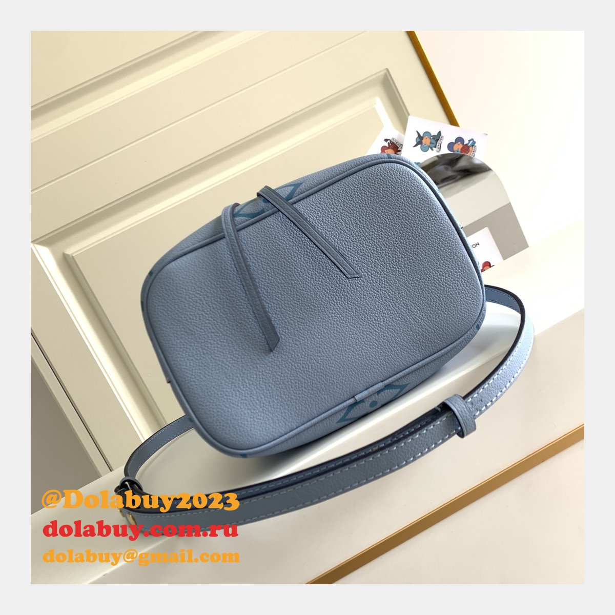 Louis Vuitton Designer NéoNoé BB Monogram Empreinte Leather M45709 Blue