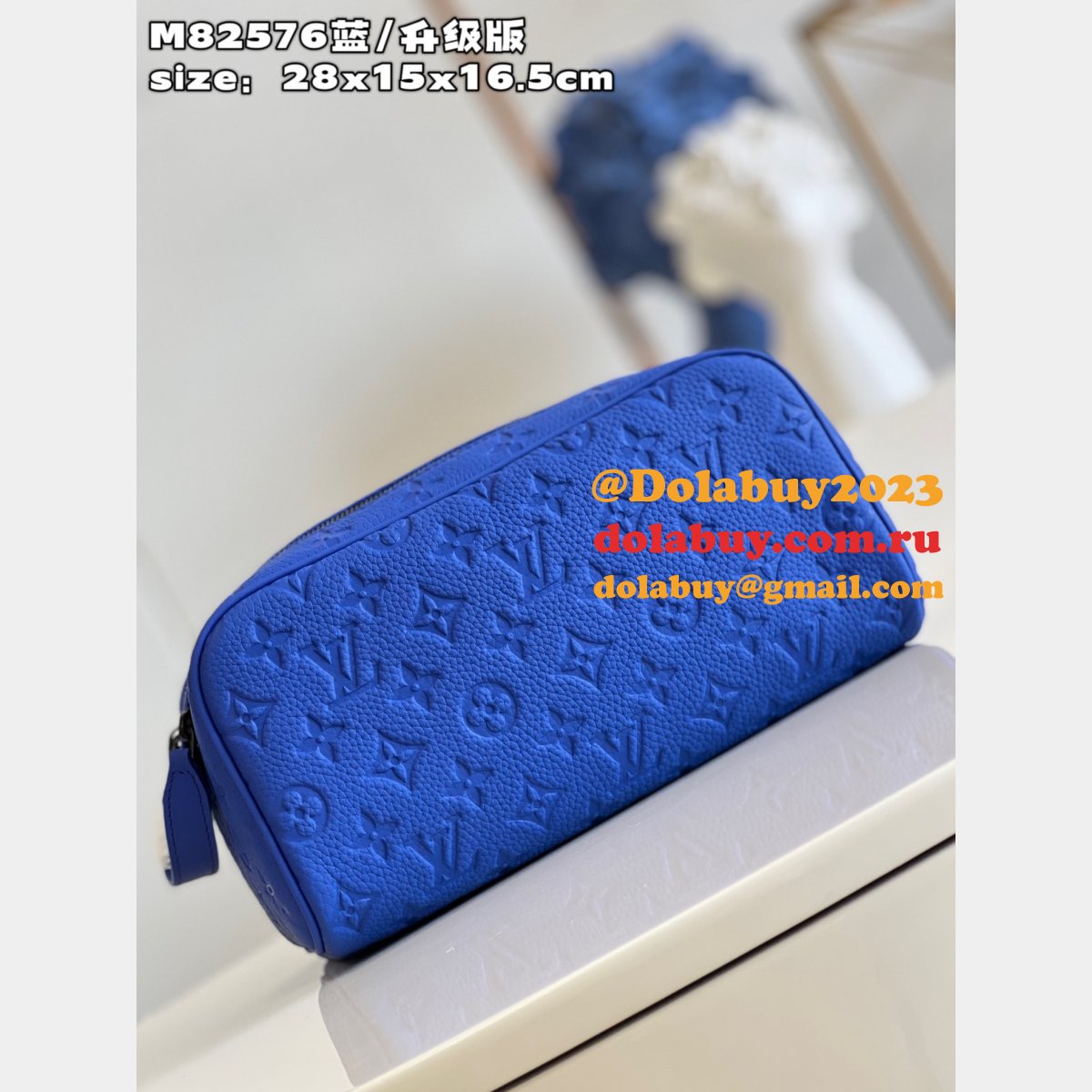 Travel Dopp Kit Taurillon Men M82576 Designer Louis Vuitton Fake Bag