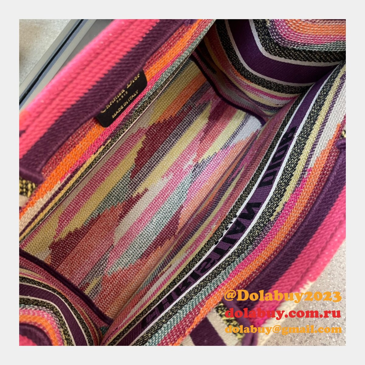 Replica Dior Oblique Book Tote Termurah Multicolor AAA+ Bag