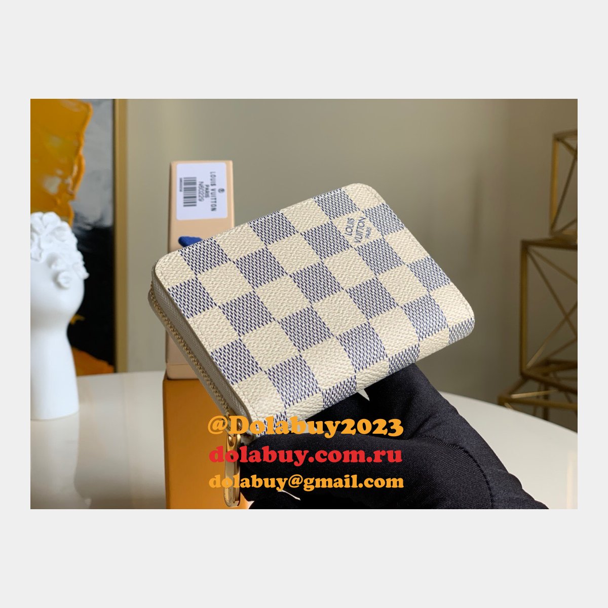 Louis Vuitton Replica N63069 Zippy Coin Purse Damier Azur Canvas