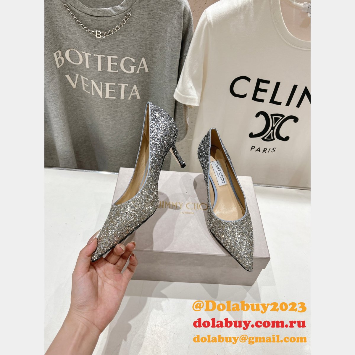 Wholesale Jimmy Choo High Heel Shoes Flat/6.5/8.5CM