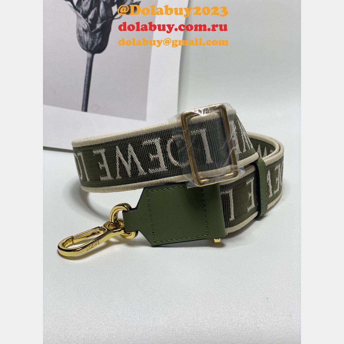 Best Loewe Anagram double-sided embroidered shoulder strap