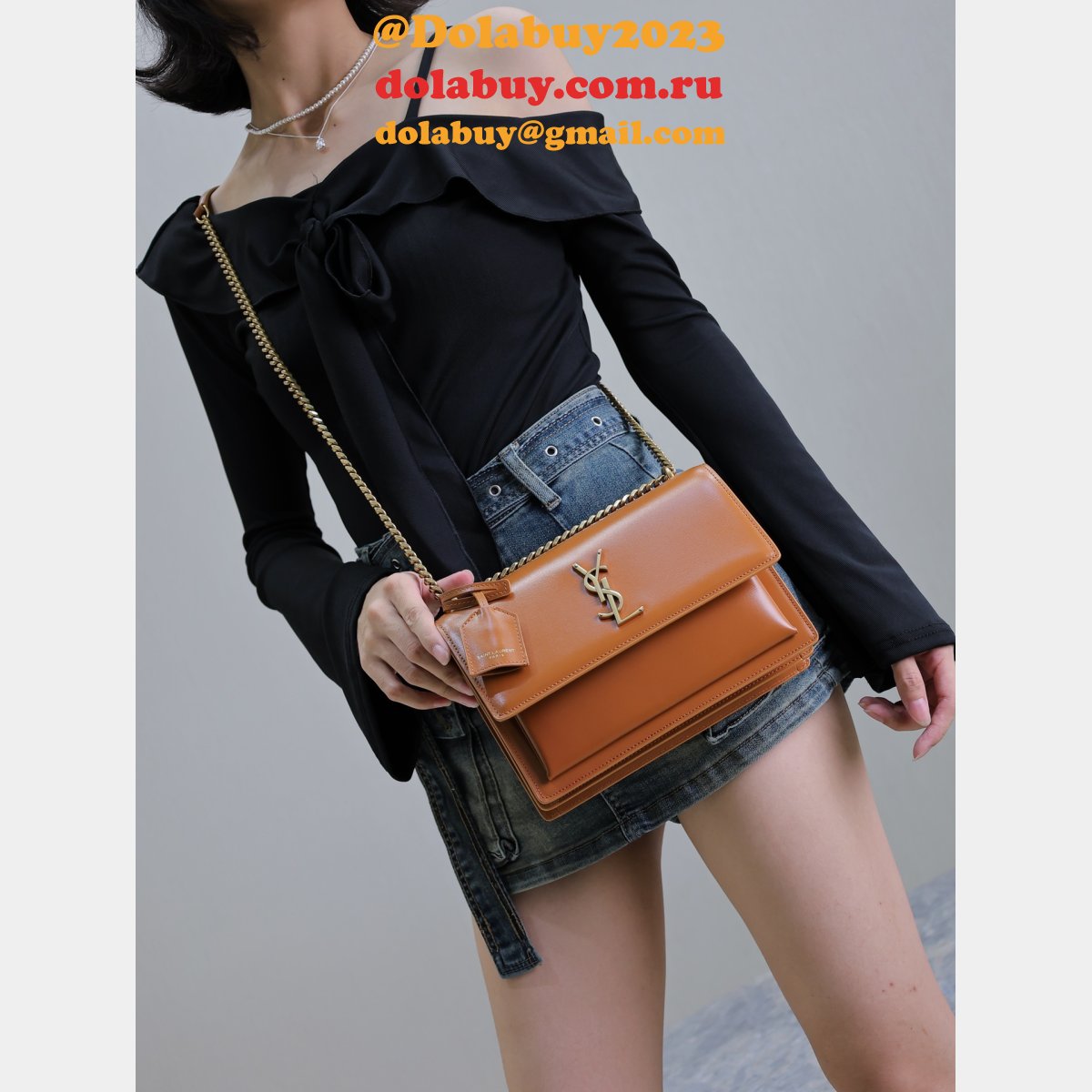 Top Quality Sunset 22cm 422906 Smooth Leather Handbag