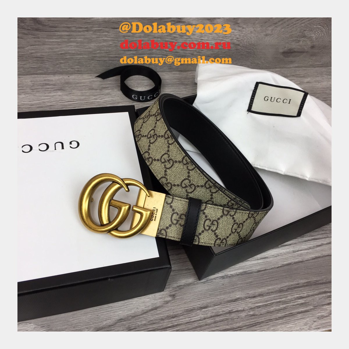 G*u*i belt with double g buckle 38mm fashion