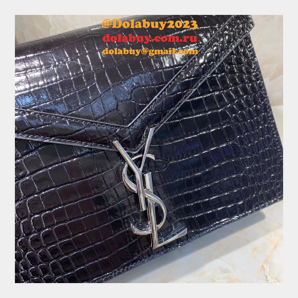 Saint Laurent AAA+ Replicas Shoulder 377057 Black/Red Bags