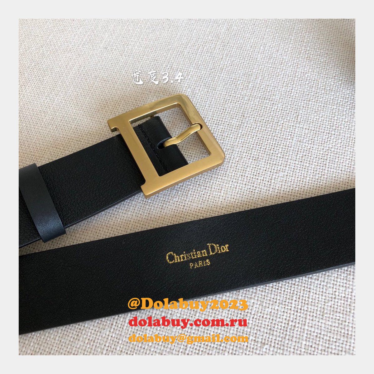 Christian Louboutin Replica 3.4cm Black Spiked Leather Belts