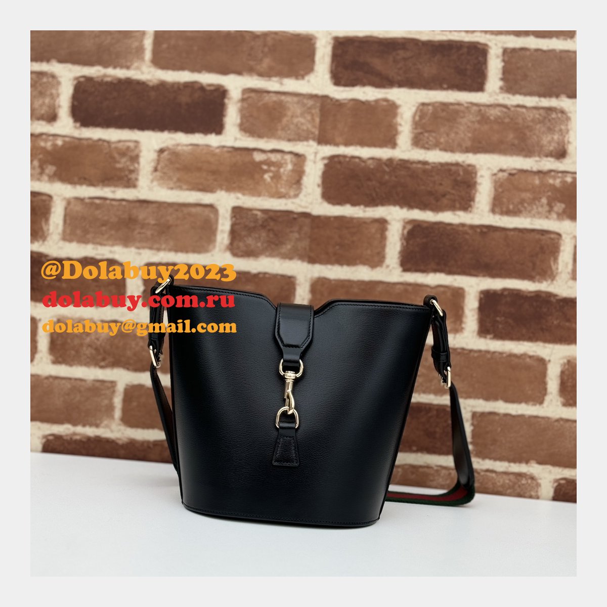 G*u*i 1:1 mirror bucket shoulder black 782908/782904 copy bag