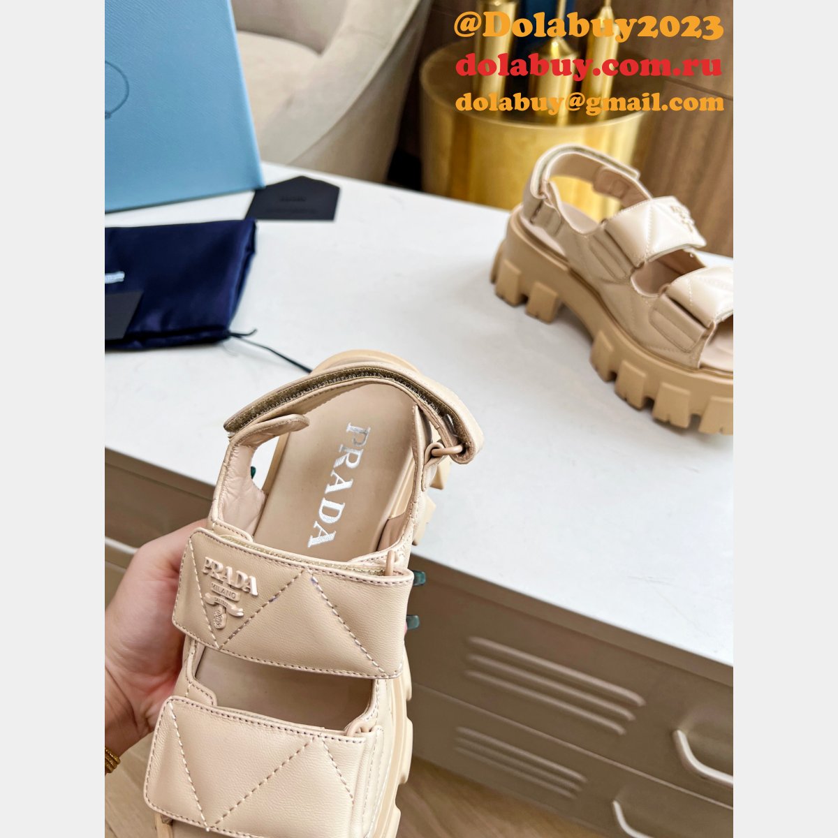 Buy New Replica Prada Roman Platform Sandals Luxury Shoes