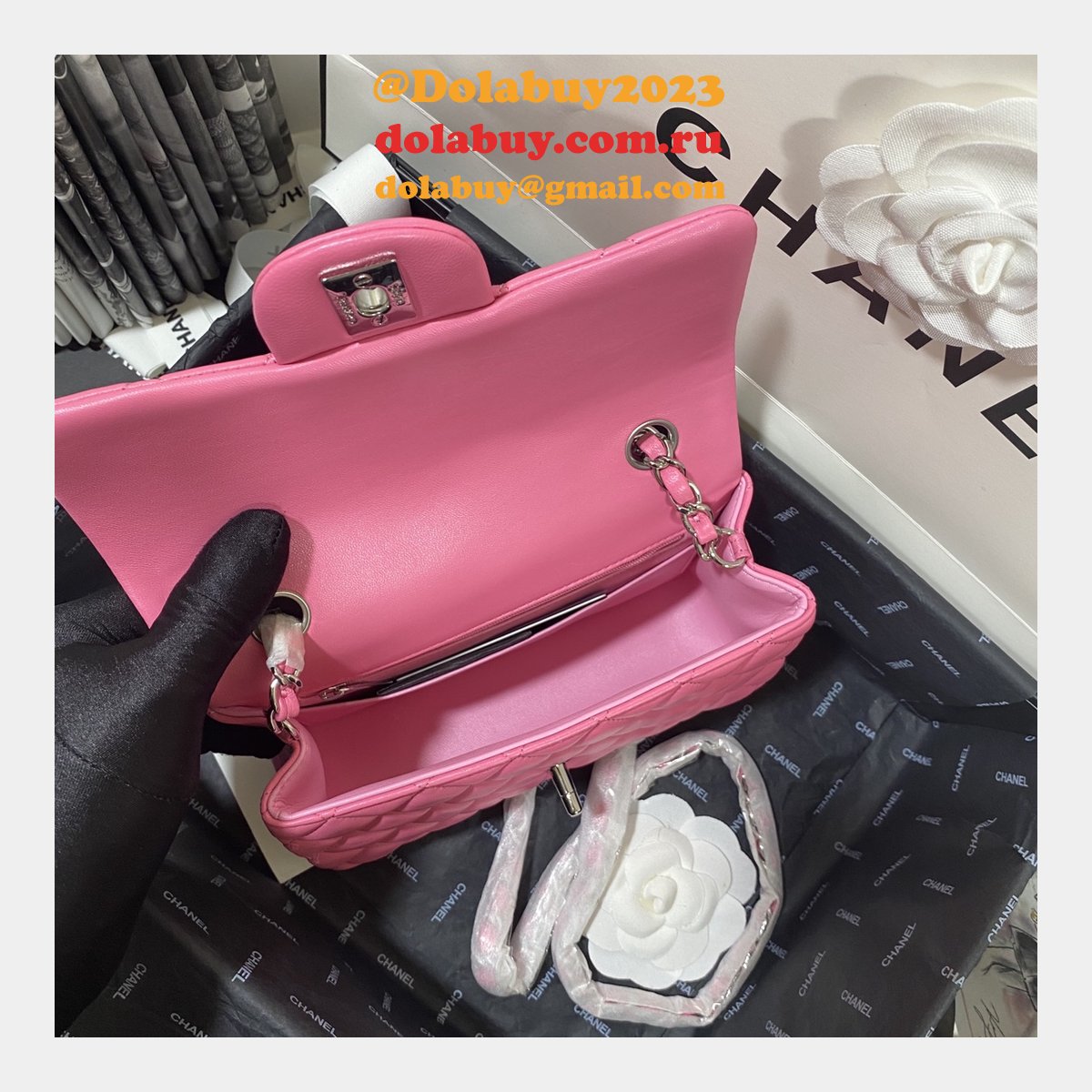 Wholesale CC Lambskin Flap Perfect 20CM Bag 1116