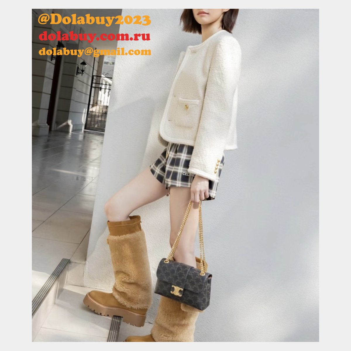 Celine Victoire Triomphe Canvas Tan 116593 Duplicate Bag