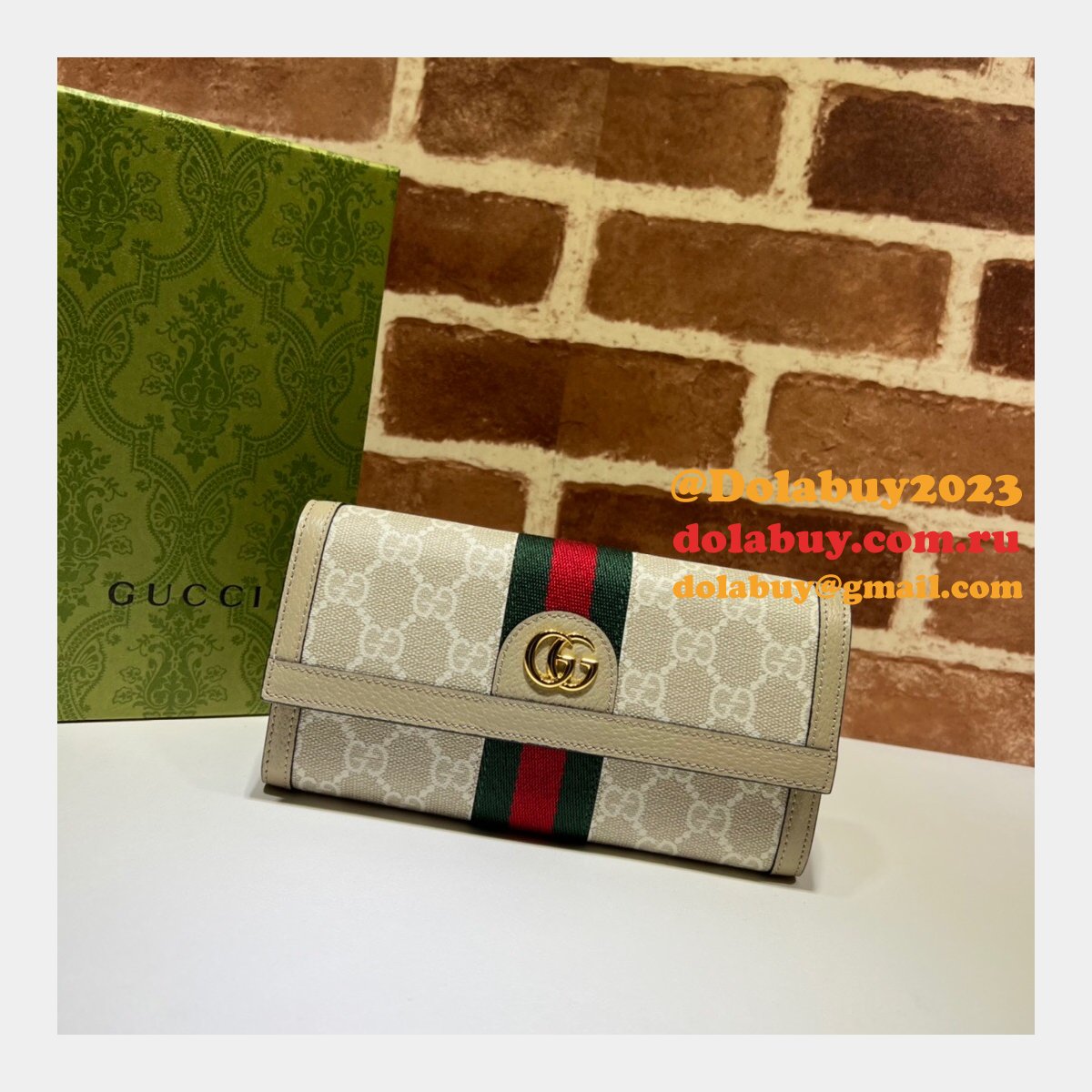 G*u*i copy gg supreme 523153 ophidia continental replica wallet