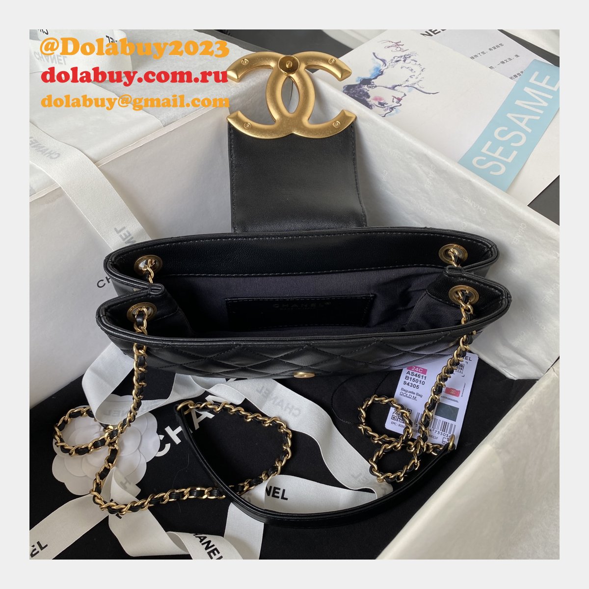 Cheap 1:1 Mirror AS4611 Baguette Black Bags Online Sale