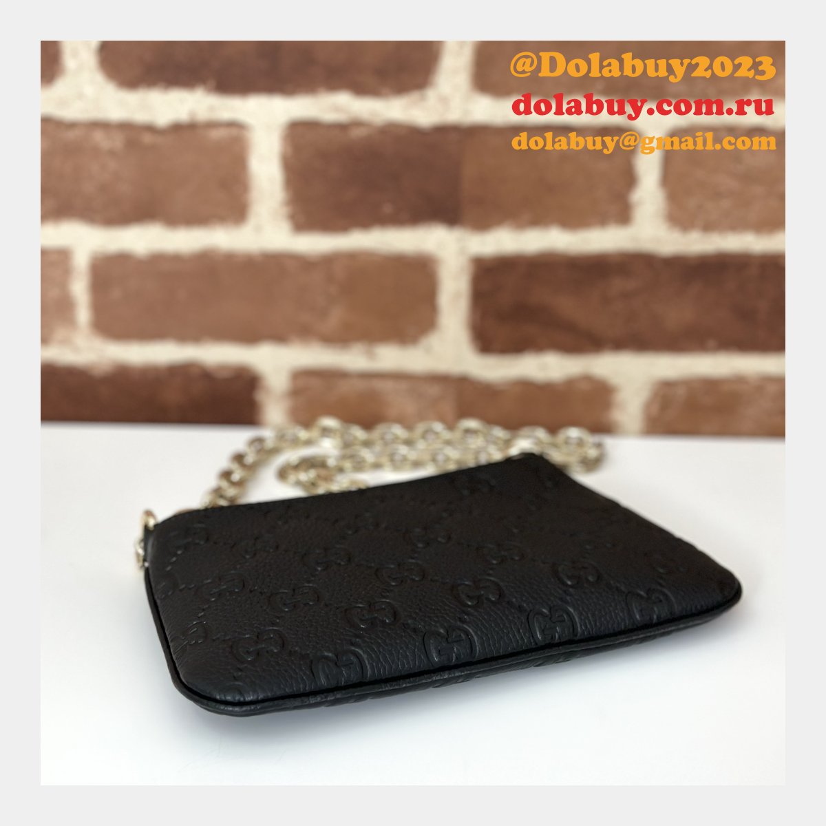 G*u*i replicas 815278 black gg emblem super perfect aaa+ bag