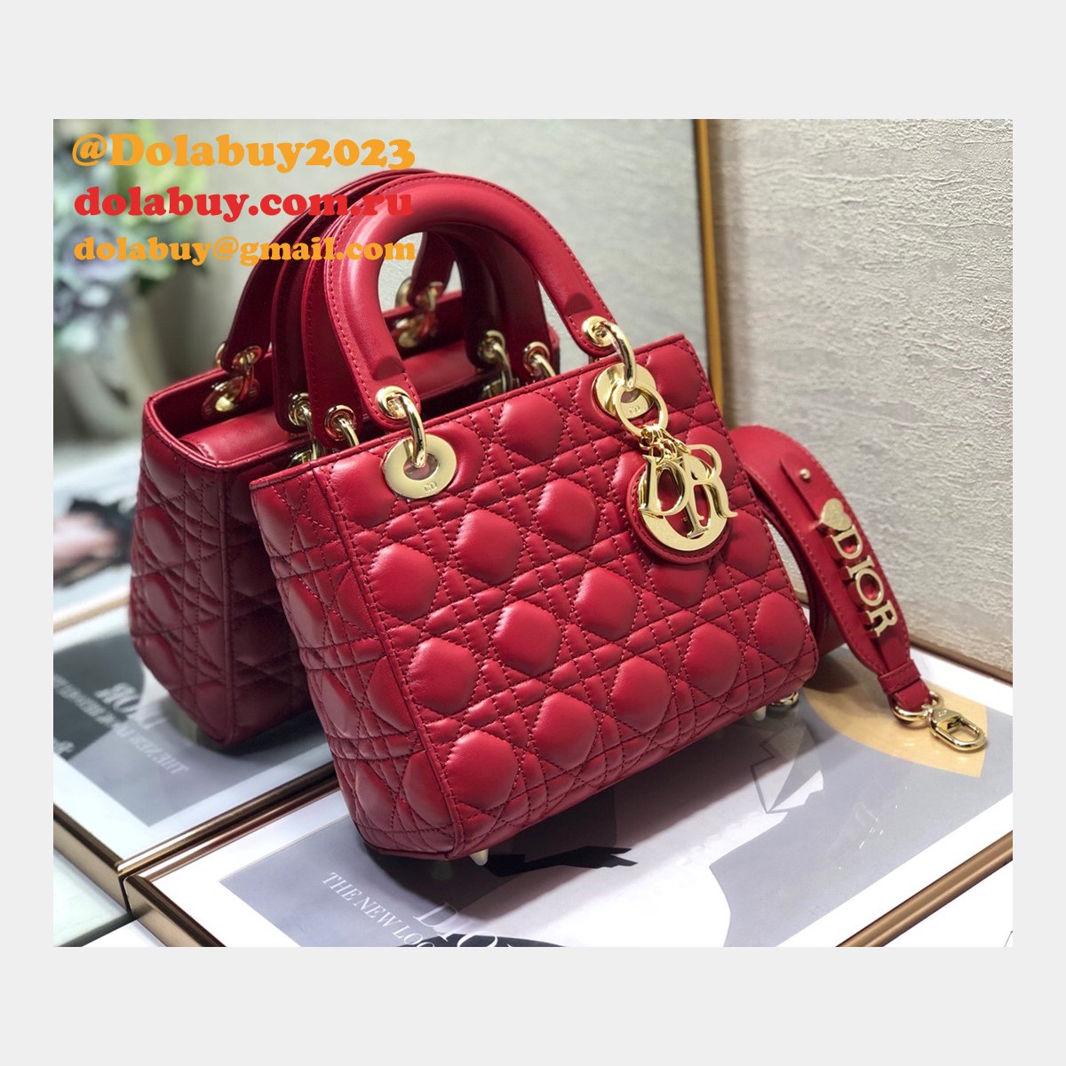 Luxury Christian Dior Lady Dior AAA+ 20CM Fake Bags