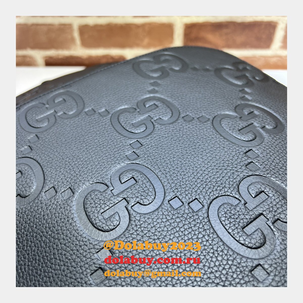 G*u*i black inspired 766932 jumbo gg backpack fake top quality