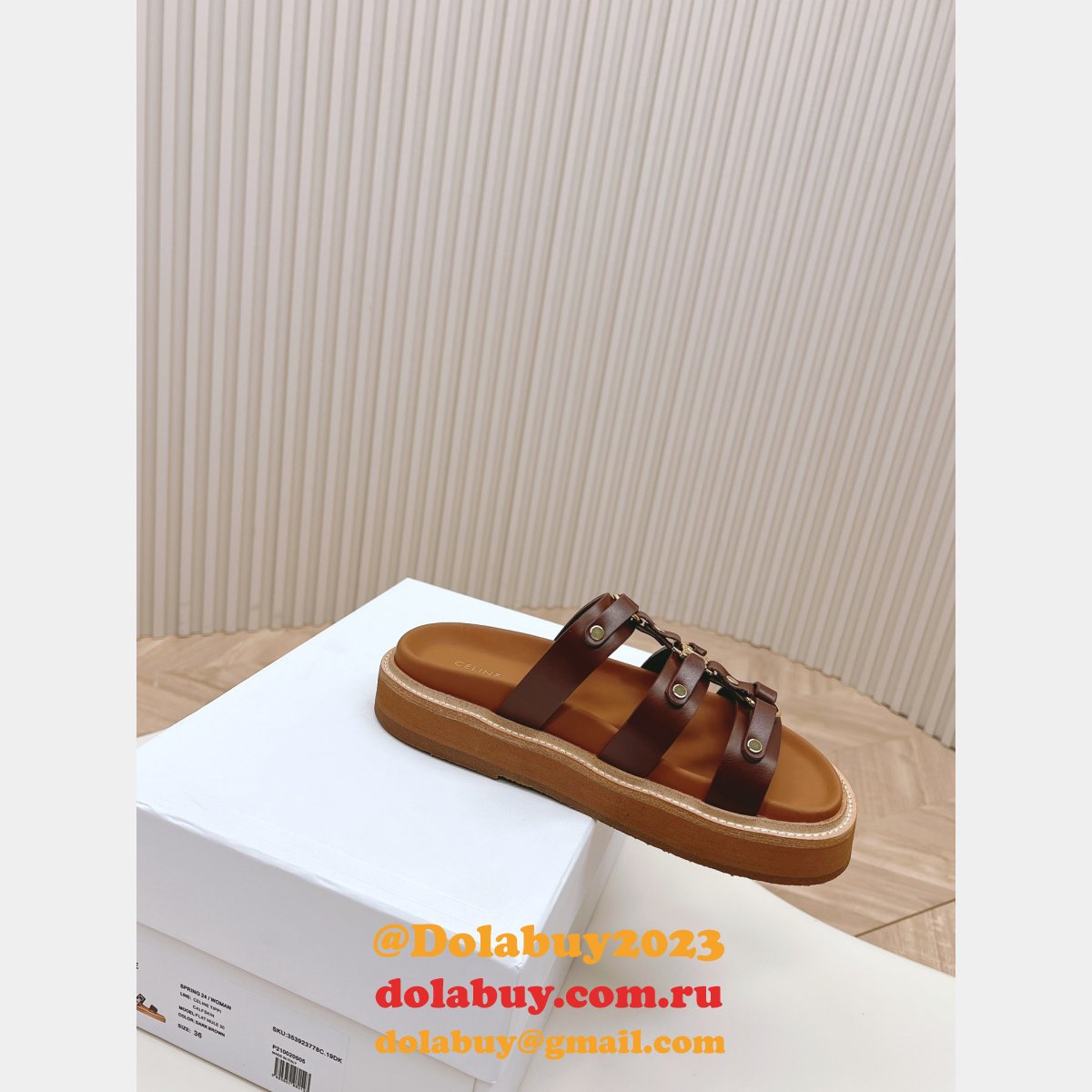 Classic Retro Celine Fake Flat Sandals Shoes