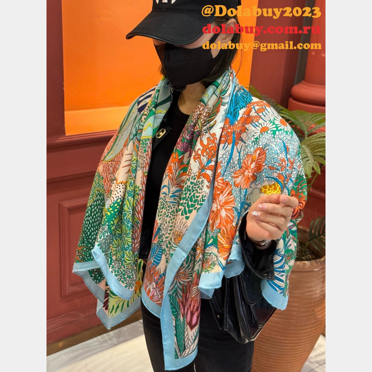 Top Quality Hermes Double-sided Printed Silk Square Scarf